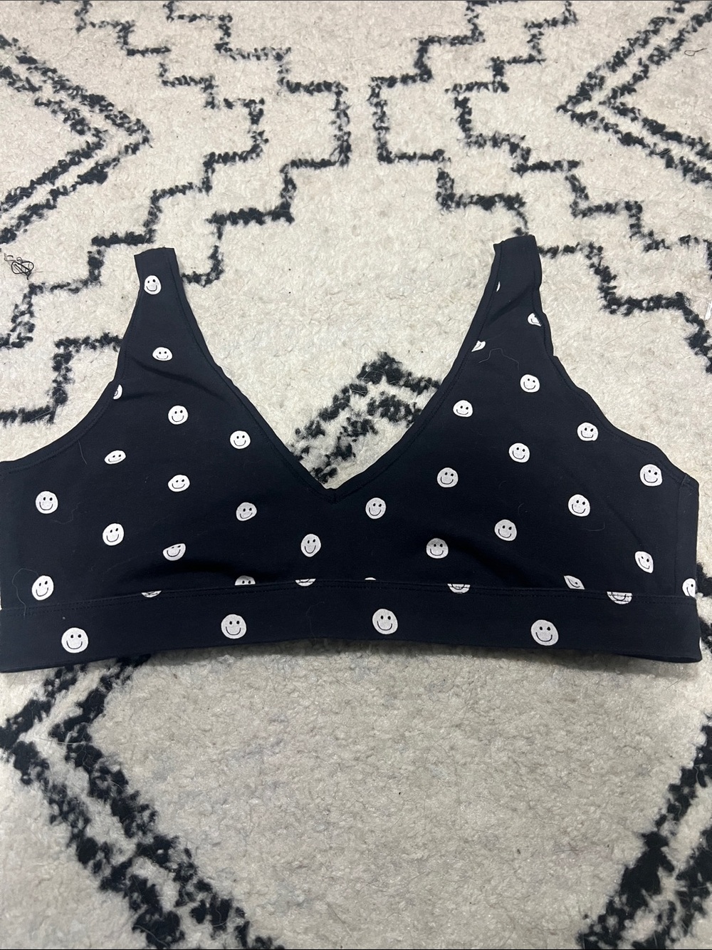 MeUndies Black Smiley Wireless Bralette